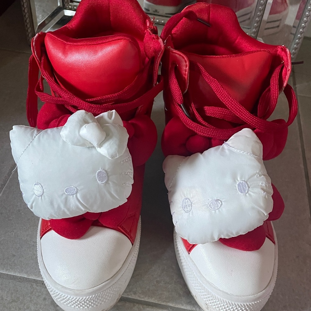Hello Kitty Red and White Chunky Sneakers